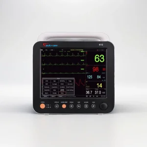 K12 multi-parameter patient monitorCardio Care multi-parameter patient monitor displaying ECG, SpO2, NIBP and vital signs for ICU hospital monitoring